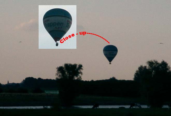 6 july 2004, 20:40h; a balloon chases all the birds out of the Rammelwaard.
